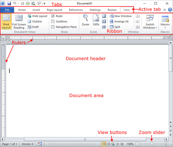 were is document pane on ms word for mac